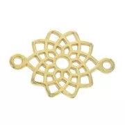 Intercalaire mandala en zamac 2 trous 20 mm - Doré à l'or fin x1