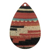 Sequin goutte en acier imprimé ethnique 36x24 mm - Doré / Ethnique x1