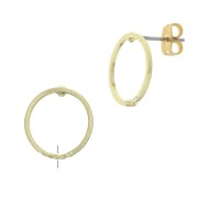 Clous d'oreilles design rond avec anneau à décorer en laiton 14 mm Doré x2|raw }}
