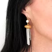 Perle en métal oursin 16x7 mm pour la création de bijoux DIY - Doré à l'or fin x1