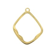 Pendentif losange design 27x21 mm pour la création de bijoux DIY - Doré à l'or fin x1|raw }}