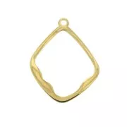 Pendentif losange design 27x21 mm pour la création de bijoux DIY - Doré à l'or fin x1