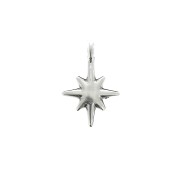 Pendentif étoile du nord en zamac 14x10 mm - Placage Argent fin vieilli x1