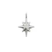 Pendentif étoile du nord en zamac 14x10 mm - Placage Argent fin vieilli x1