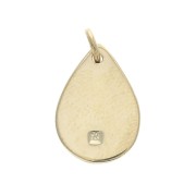Breloque martelée goutte avec anneau 17 mm Pierre de lune / Plaqué Or 3 microns x1