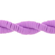 Perles Heishi rondelles en pâte polymère 4x1 mm Parme x45 cm