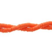 Perles Heishi rondelles en pâte polymère 4x1 mm Orange foncé x39 cm