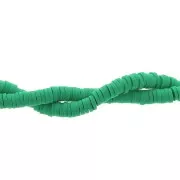 Perles Heishi rondelles en pâte polymère 4x1 mm Vert x39 cm