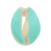 Coquillage Cauri avec résine époxy Bleu ciel pour création de bijoux 20 à 25mm x1|raw }}