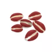 Coquillage Cauri avec résine époxy Rouge pour la création de bijoux - 20 à 25mm x1