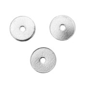 Perles rondelles Heishi en laiton - 5x0.5 mm - Placage argent fin x10|raw }}