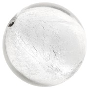 Ronde Murano 8 mm Crystal et feuille d'argent x1