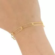 Chaîne maille rectangle 6 mm Doré x50 cm