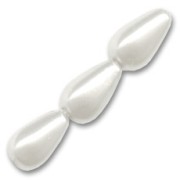 Perles poires nacrées 10x6 mm - White x25|raw }}