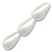 Perles poires nacrées 10x6 mm - White x25