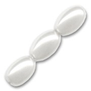 Olives nacrées 6x4 mm White x50