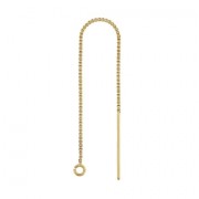 Chaines d'oreilles traversantes maille Vénitienne 80 mm en Gold filled (or laminé) x2