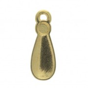 Pendentif goutte style ethnique en zamac et résine époxy 21x8 mm Doré / Rose x1