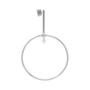 Clous d'oreilles tiges avec anneau pendant en laiton 61x40mm - Rhodié x2|raw }}