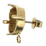 Clous d'oreilles porte-cabochon PureCrystal 4470 12 mm - Doré x2