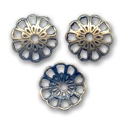 Coupelles fleurs ajourées - 12 mm bronze x4|raw }}