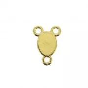 Intercalaire 3 anneaux en zamac & résine époxy - Vierge 15 mm Doré / Rouge x1