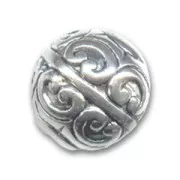 Perle Ronde en résine CCB 18 mm Argenté x1