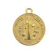 Médaille ronde en zamac symbole religieux croix / Saint 23x20 mm - Doré à l'or fin x1|raw }}