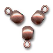 Boules métal attache breloques 6x4 mm cuivré vieilli x6