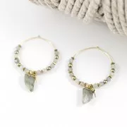 Mini pendentif dent de requin -pierre imitation gemme 20 mm Lapis lazuli / Doré x1