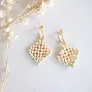 Intercalaire / Pendentif disque en perles en bois 35 mm pour création de bijoux x1