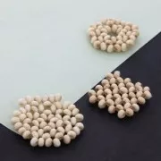 Intercalaire / Pendentif disque évidé en perles en bois 30 mm x1