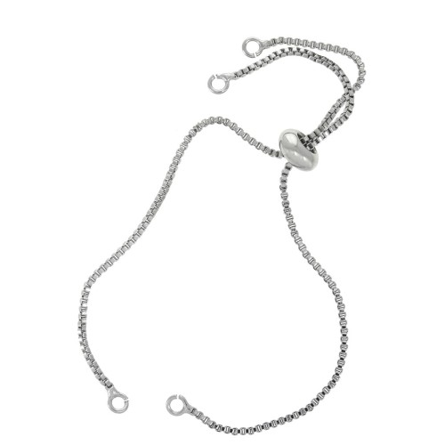 Bracelet réglable pour intercalaire - maille vénitienne 21 cm - Rhodié x1