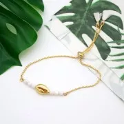 Bracelet réglable pour intercalaire - maille vénitienne 21 cm - Doré x1