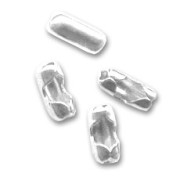 Embouts de fermeture pour chaîne maille boule 1,5 mm Placage argent fin x10