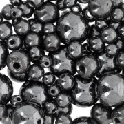 Assortiment de perles rondes Hematite  3/4/6/8 mm x100