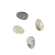 Perles en Nacre - Feuilles - 9x6 mm - pour la création de bijoux fantaisie x4
