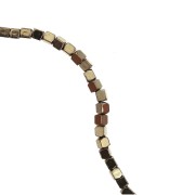 Mini perles cubes imitation hématite 1.5 mm Light Copper x40 cm