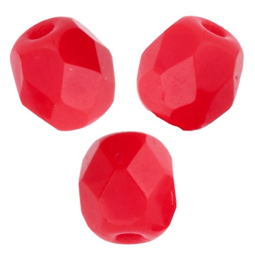 Facettes 4 mm Opaque Light Red x50