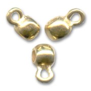 Perles rondes en métal attache breloques 6x4 mm doré à l'or fin x6