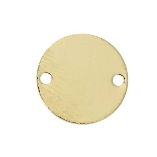 Intercalaire rond 2 trous 12 mm - Plaqué Or 3 microns x1