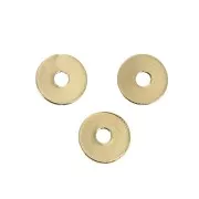 Perles rondelles Heishi en laiton - disques plats - 5 mm - Plaqué Or 3 microns x4