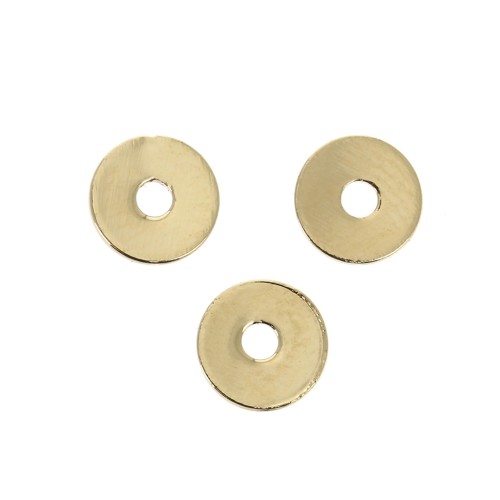 Perles rondelles Heishi en laiton - disques plats - 5 mm - Plaqué Or 3 microns x4