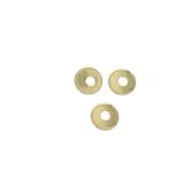 Perles rondelles Heishi en laiton - disques plats - 3 mm - Plaqué Or 3 microns x4