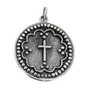 Pendentif médaille travaillée motif croix 19.5 mm en Argent 925 x1