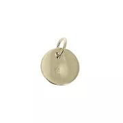 Breloque ronde martelée 10 mm avec anneau fermé - Plaqué Or 3 microns x1