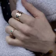 Bague fine anneau martelé taille 60 plaqué Or 3 microns