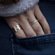 Bague fine anneau martelé taille 52 plaqué Or 3 microns