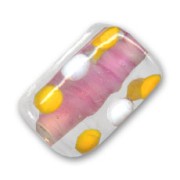 Cube décor rond 16x11 mm Crystal Pink Lined  x1|raw }}