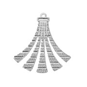 Pendentifs pompons texturés en laiton 22x19 mm - Argenté x2|raw }}